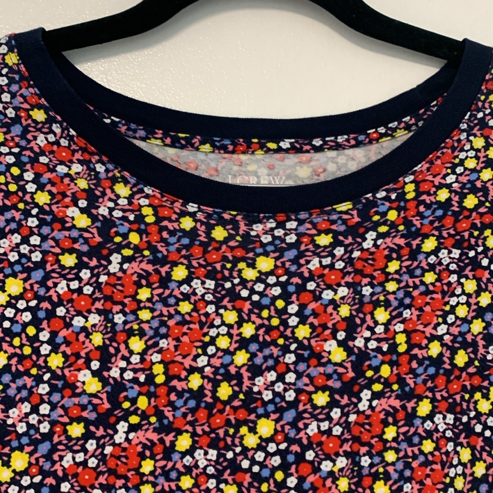 Floral Print Women's Top crew neck J. Crew